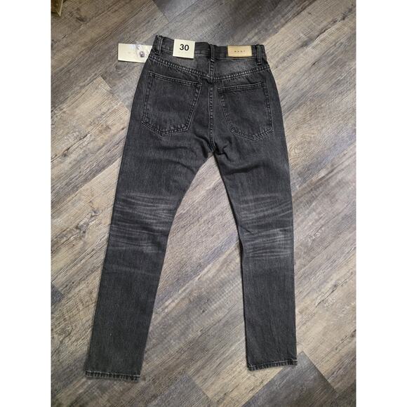 mnml D530 Zipper Straight Denim Jeans 30 Washed Black Distressed Streetwear NWT - Picture 5 of 7